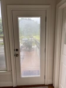 Patio door with condensation