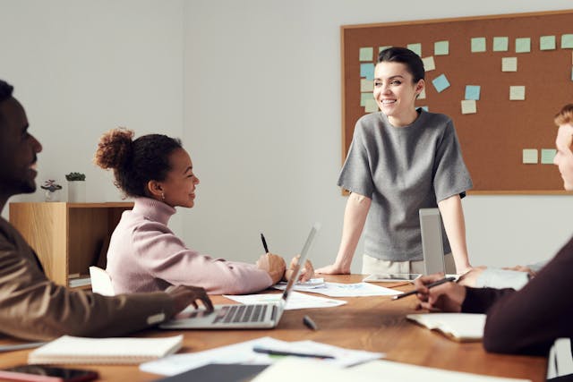 people working in an office