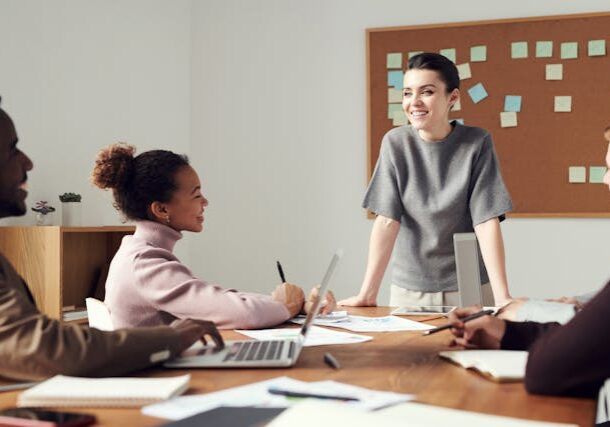 people working in an office